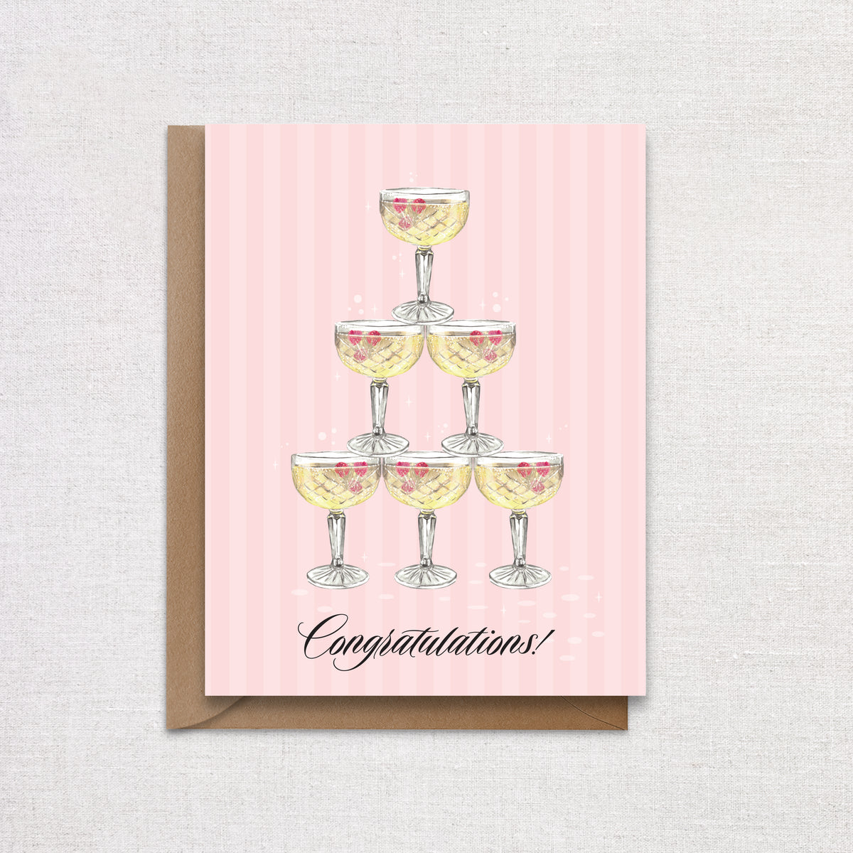 Champagne Tower Congratulations Wedding Celebration Card