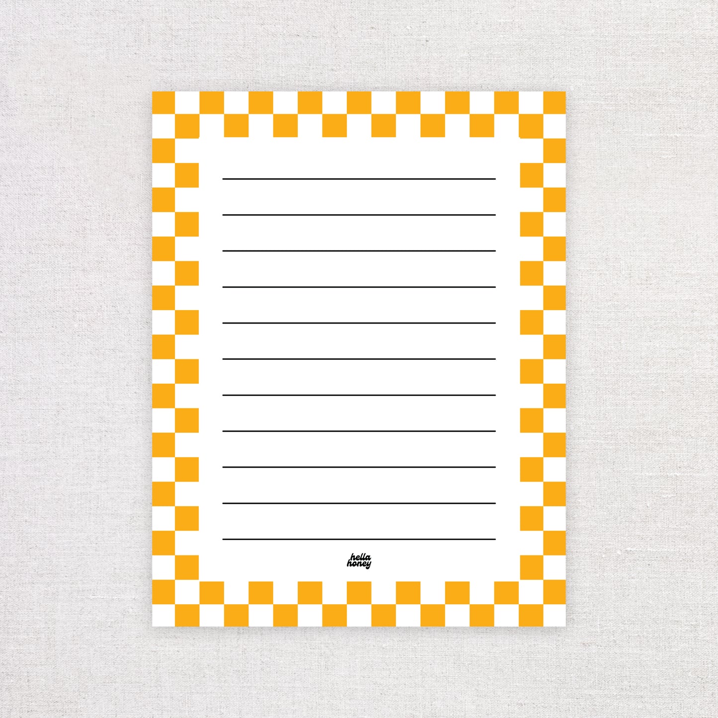 Yellow and White Checkered Pattern Notepad