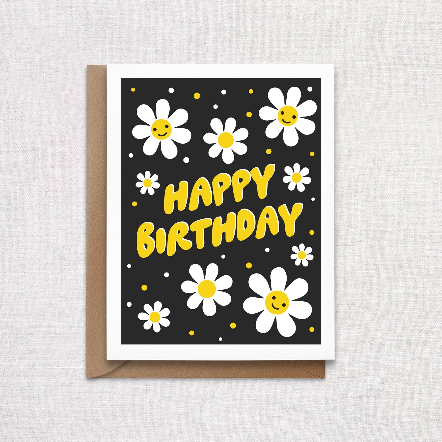 Happy Birthday Retro Daisy Card
