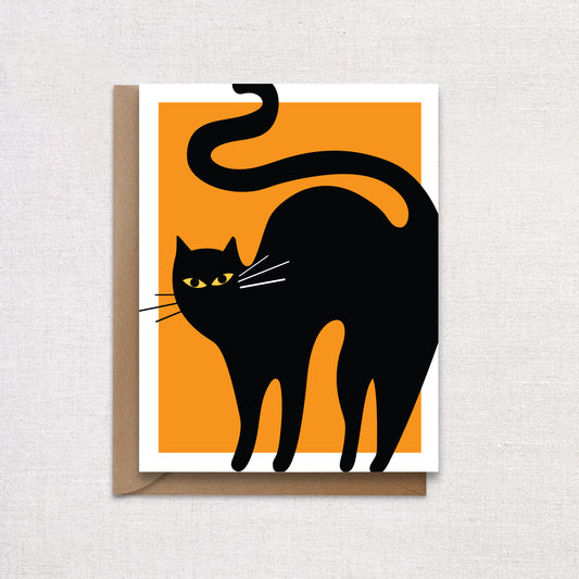 Black Cat Halloween Greeting Card