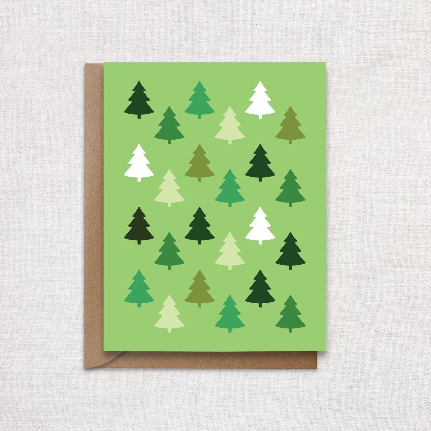 Green Tree Holiday Cards. Pack of 6 Holiday Cards.