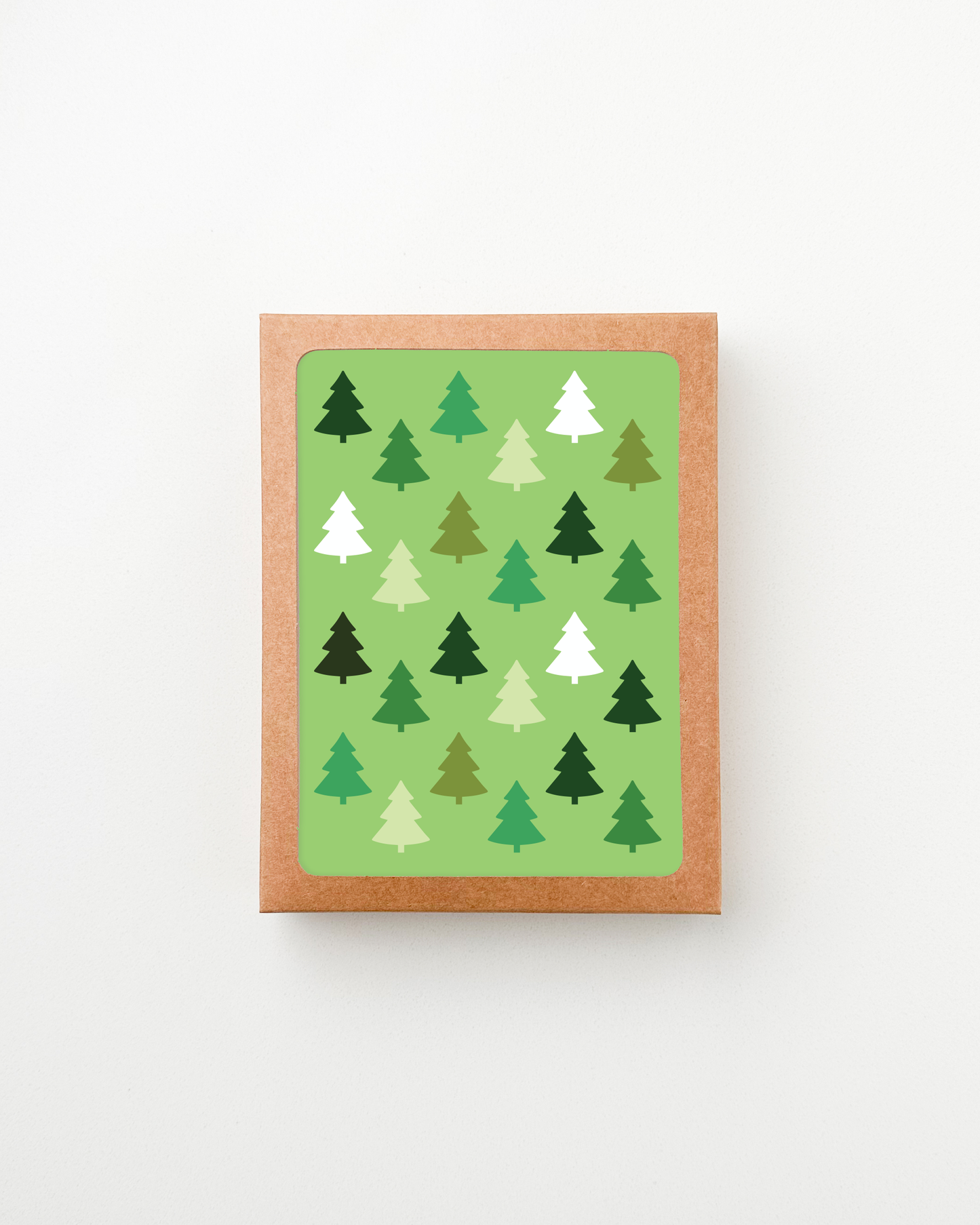 Green Tree Holiday Cards. Pack of 6 Holiday Cards.