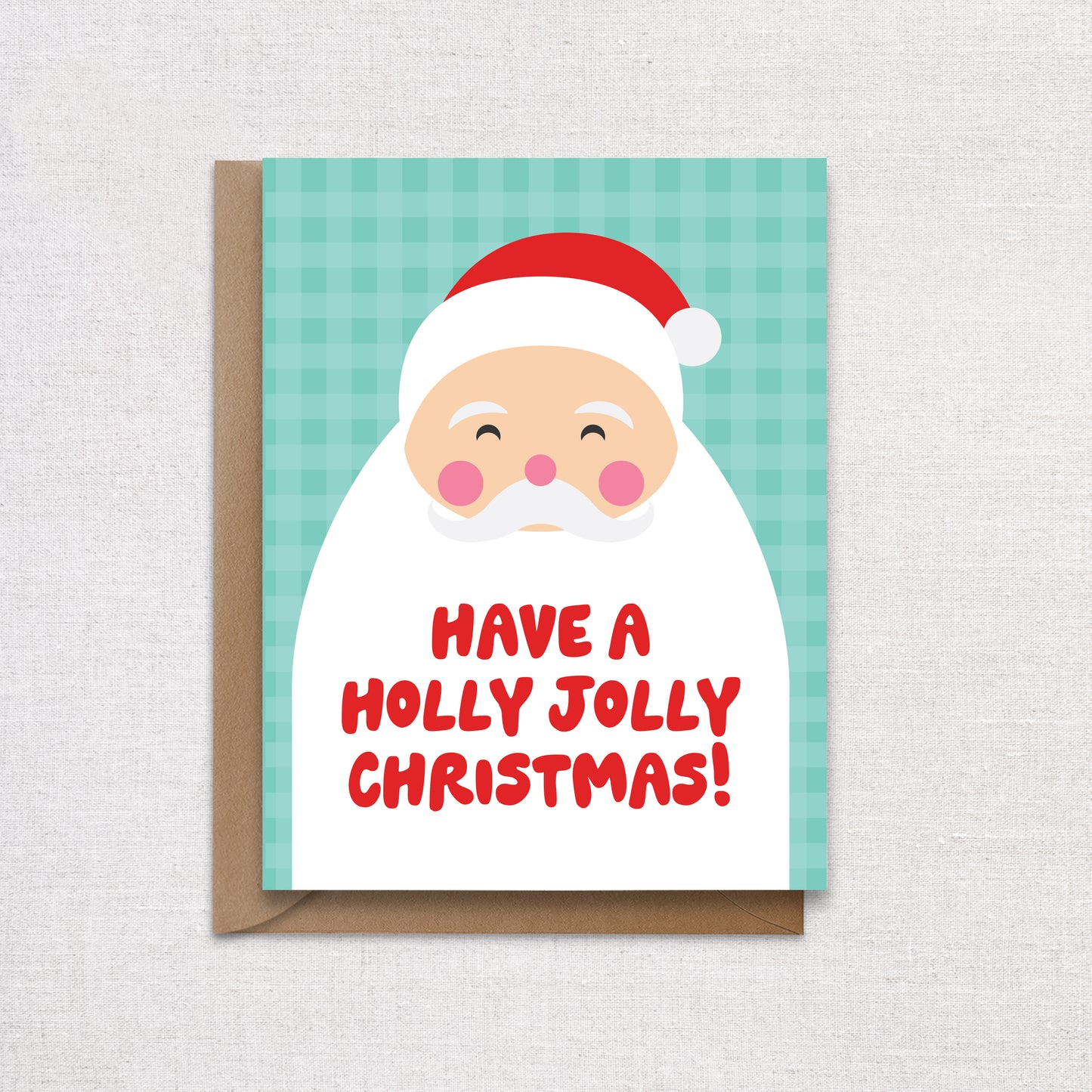 Holly Jolly Santa Holiday Card