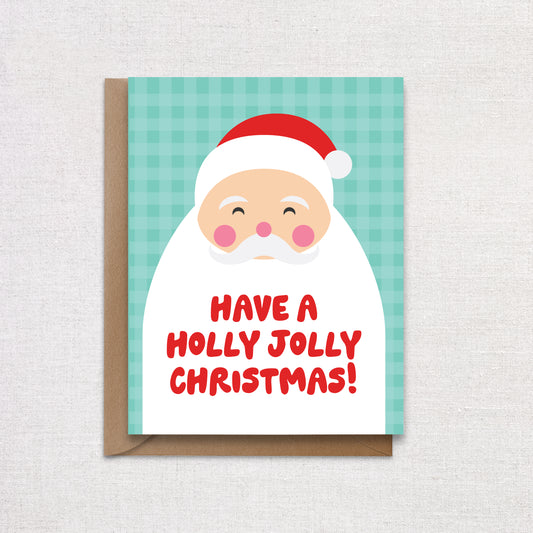 Holly Jolly Santa Holiday Card
