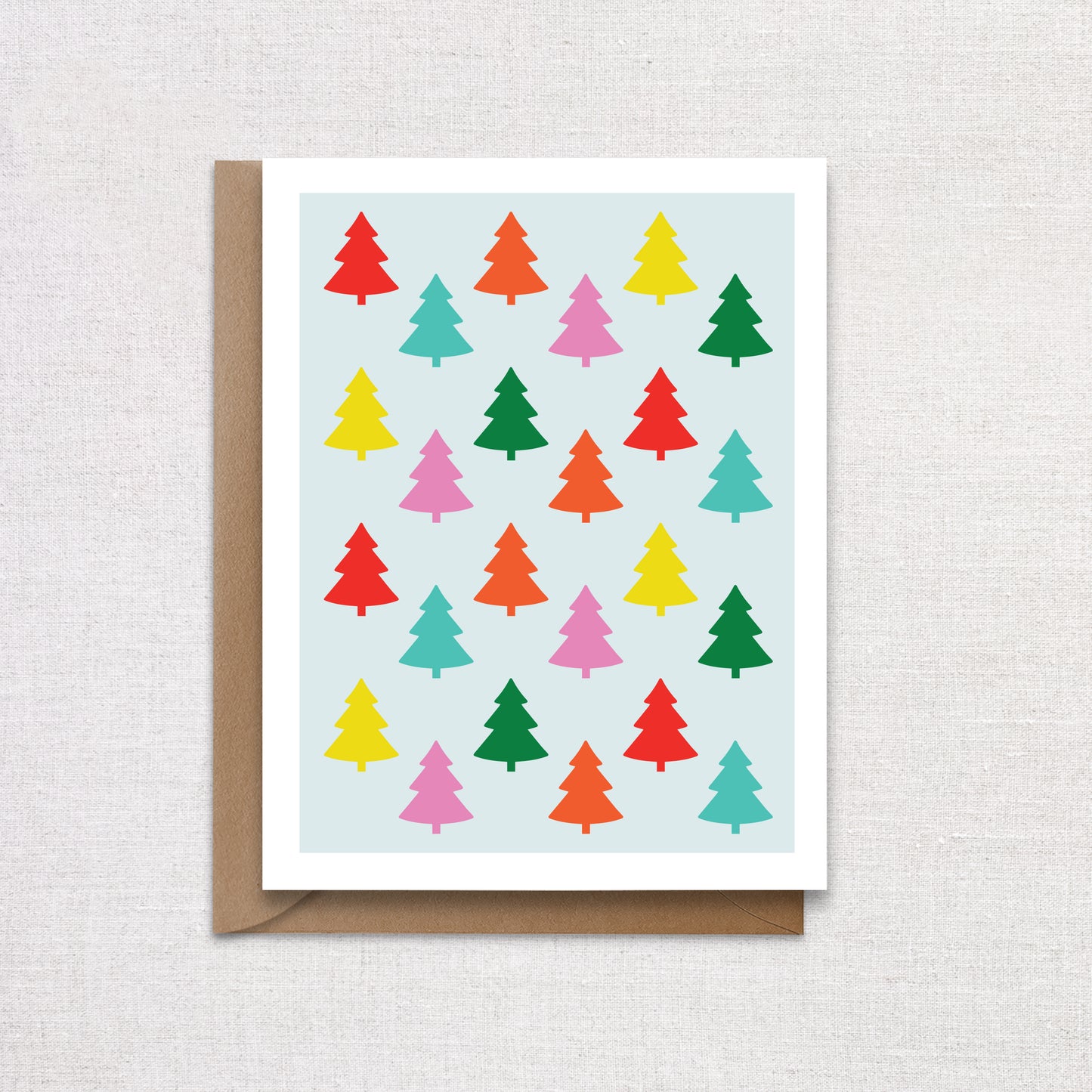 Colorful Tree Holiday Cards. Pack of 6 Holiday Cards.