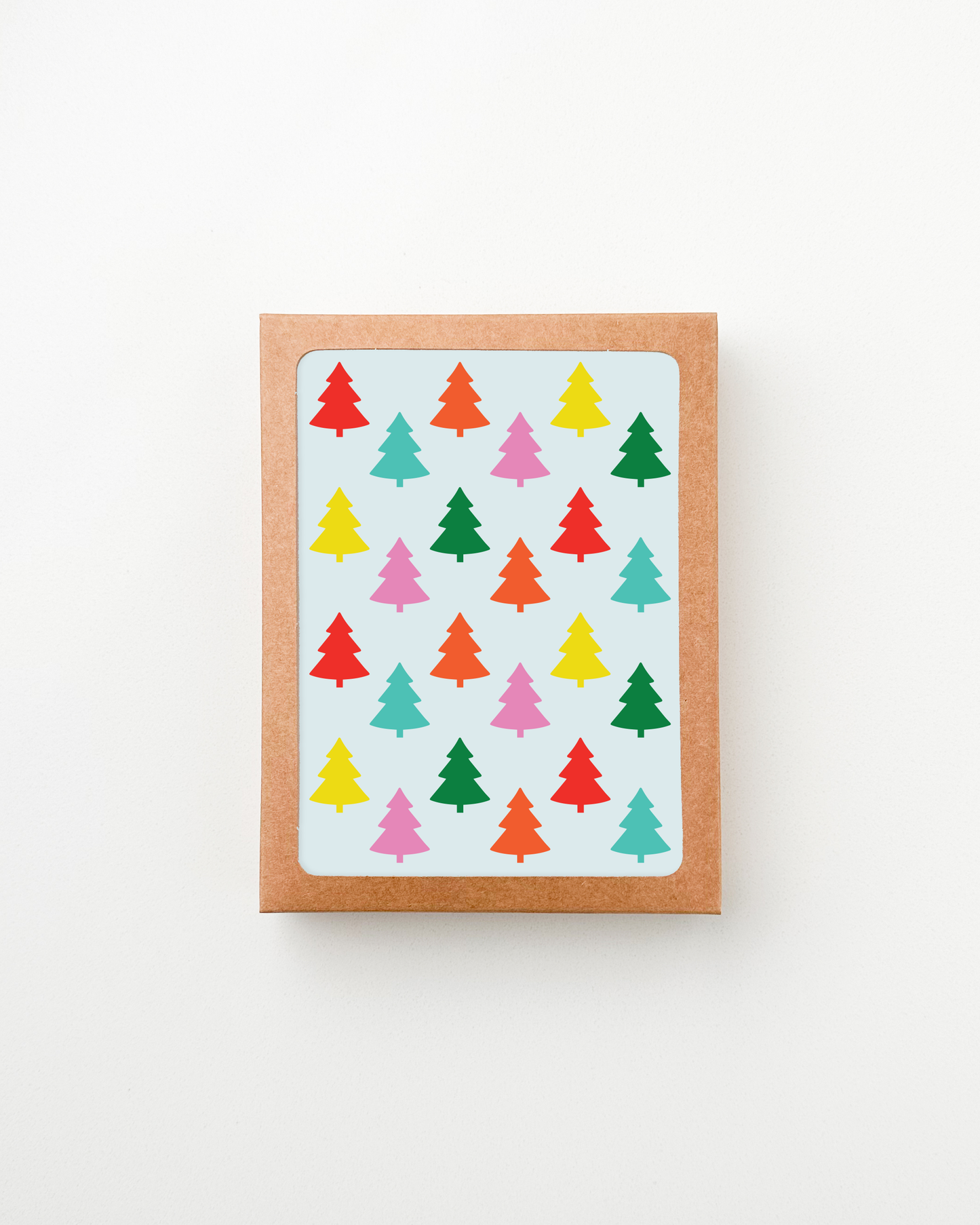 Colorful Tree Holiday Cards. Pack of 6 Holiday Cards.