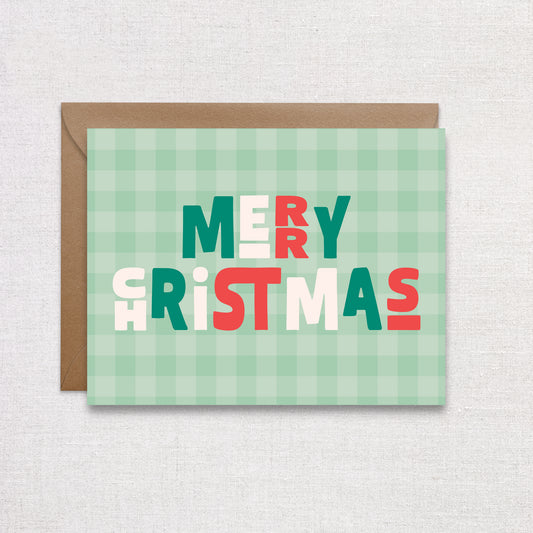 Merry Christmas Plaid Holiday Card