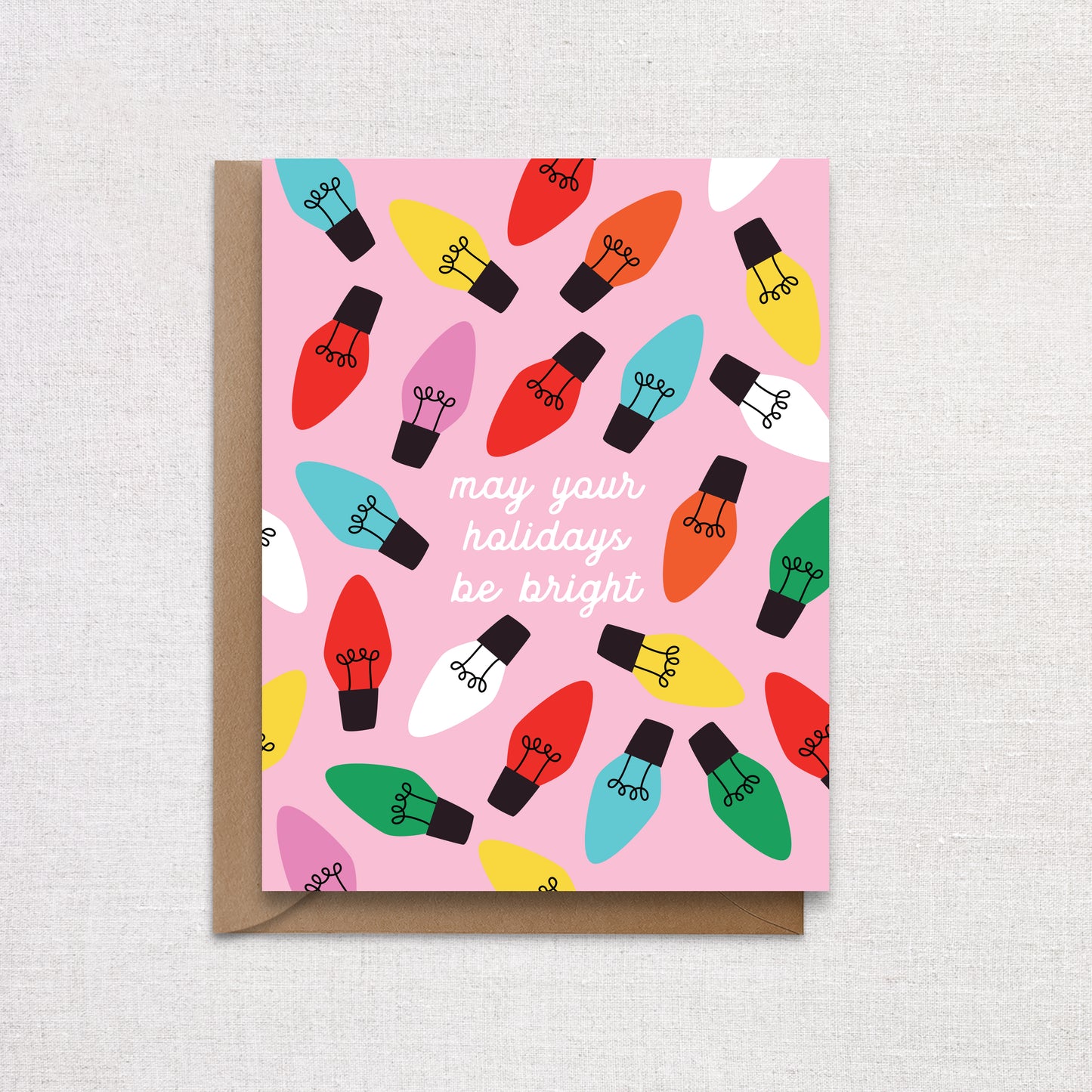 Vintage Christmas Lights Holiday Card