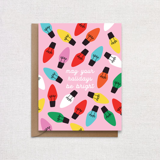 Vintage Christmas Lights Holiday Card