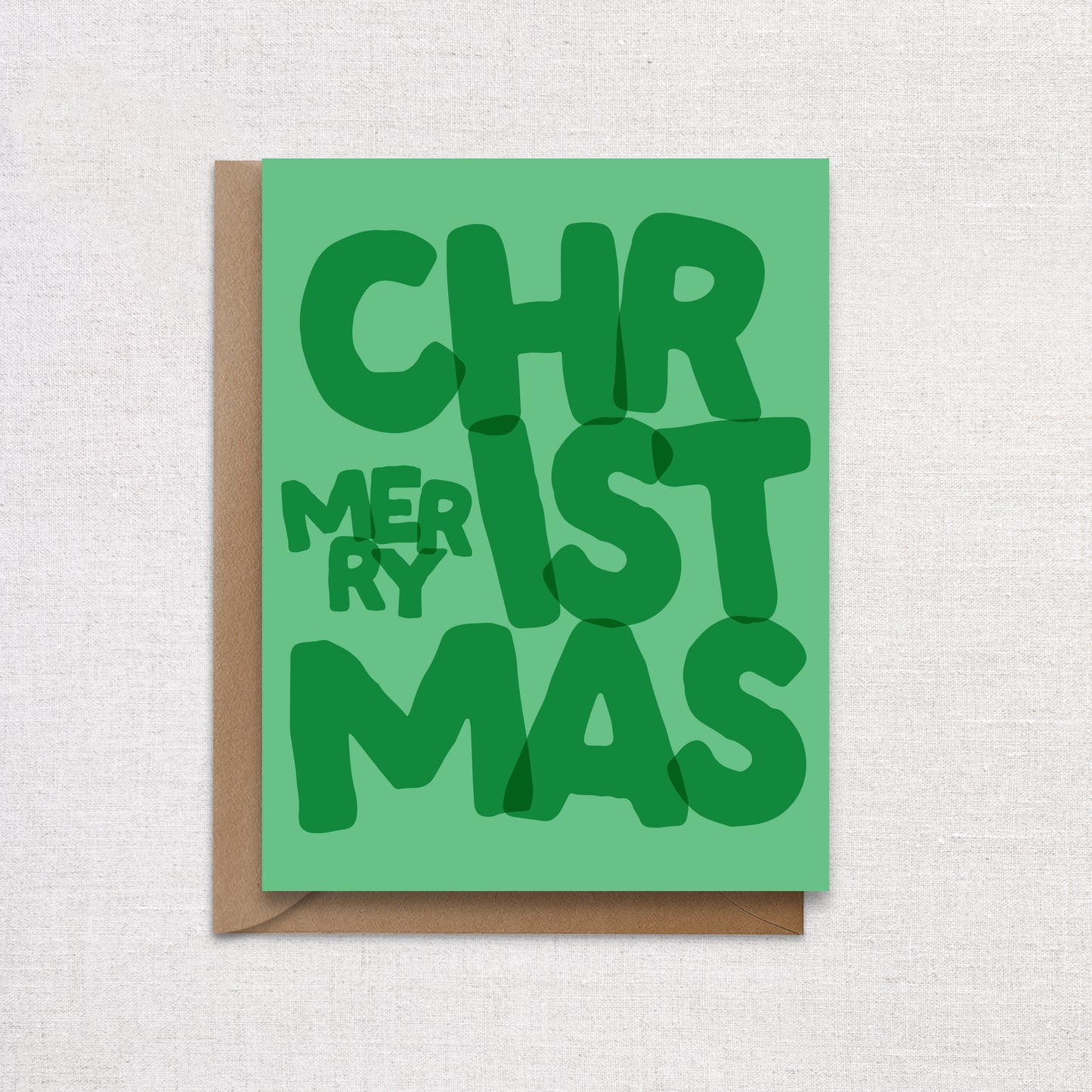 Merry Christmas Green Holiday Card