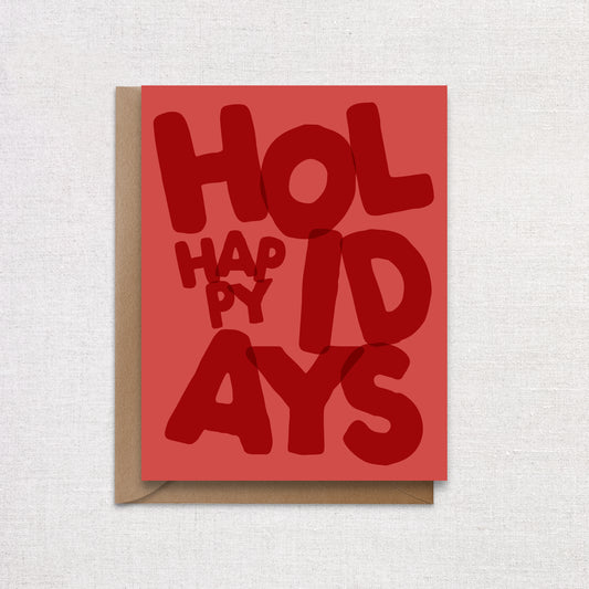 Happy Holidays Red Holiday Card