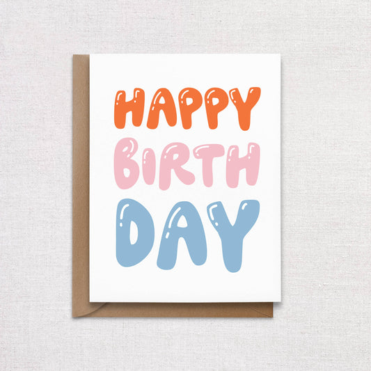 Happy Birthday Card - Orange