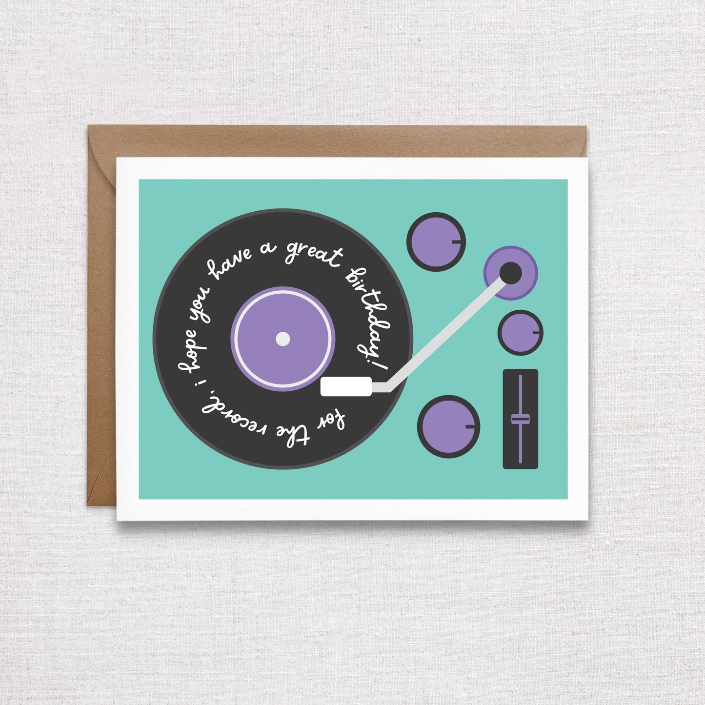 Vinyl Record Birthday Card