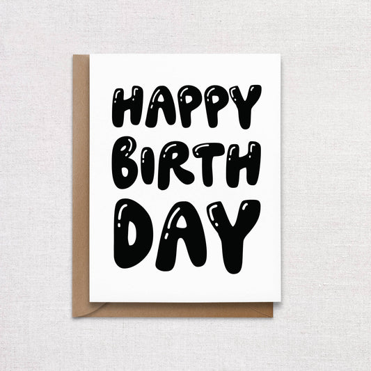 Happy Birthday Card - Black