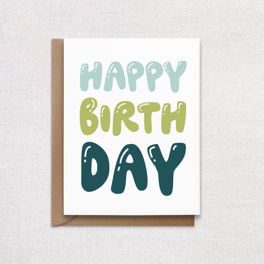 Happy Birthday Card - Blue