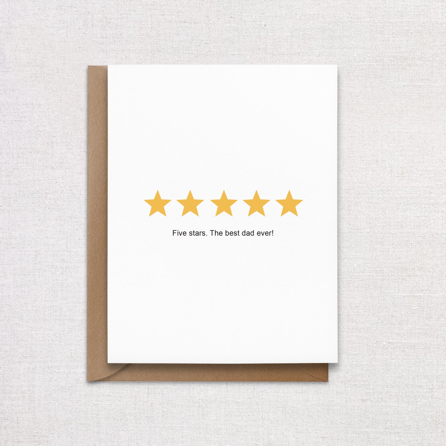Five Stars Father's Day Greeting Card. Simple Dad Card.