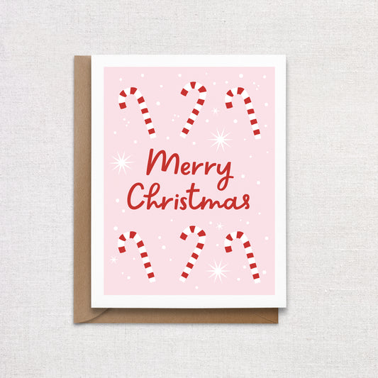 Candy Cane Merry Christmas Holiday Card