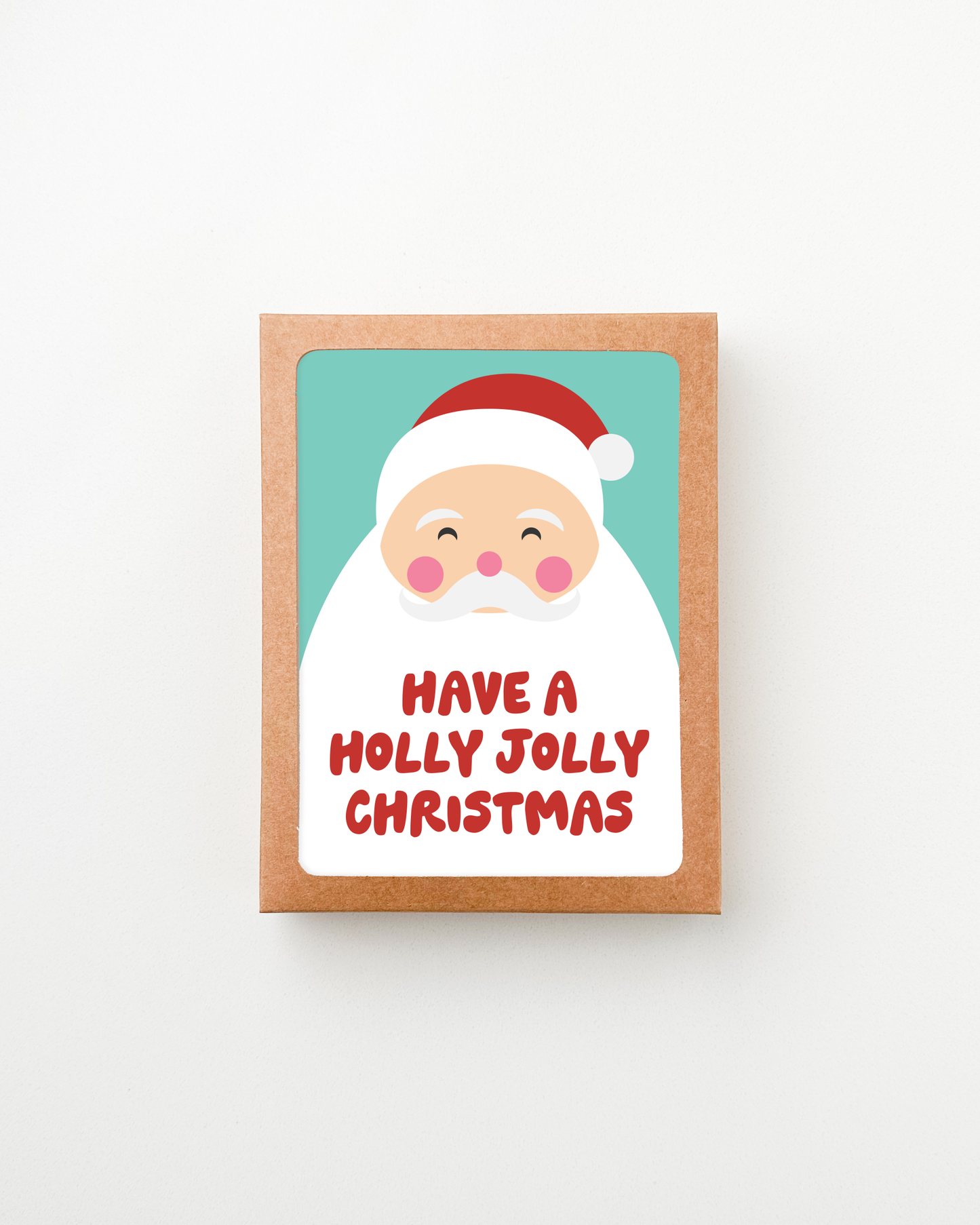 Holly Jolly Santa Holiday Card