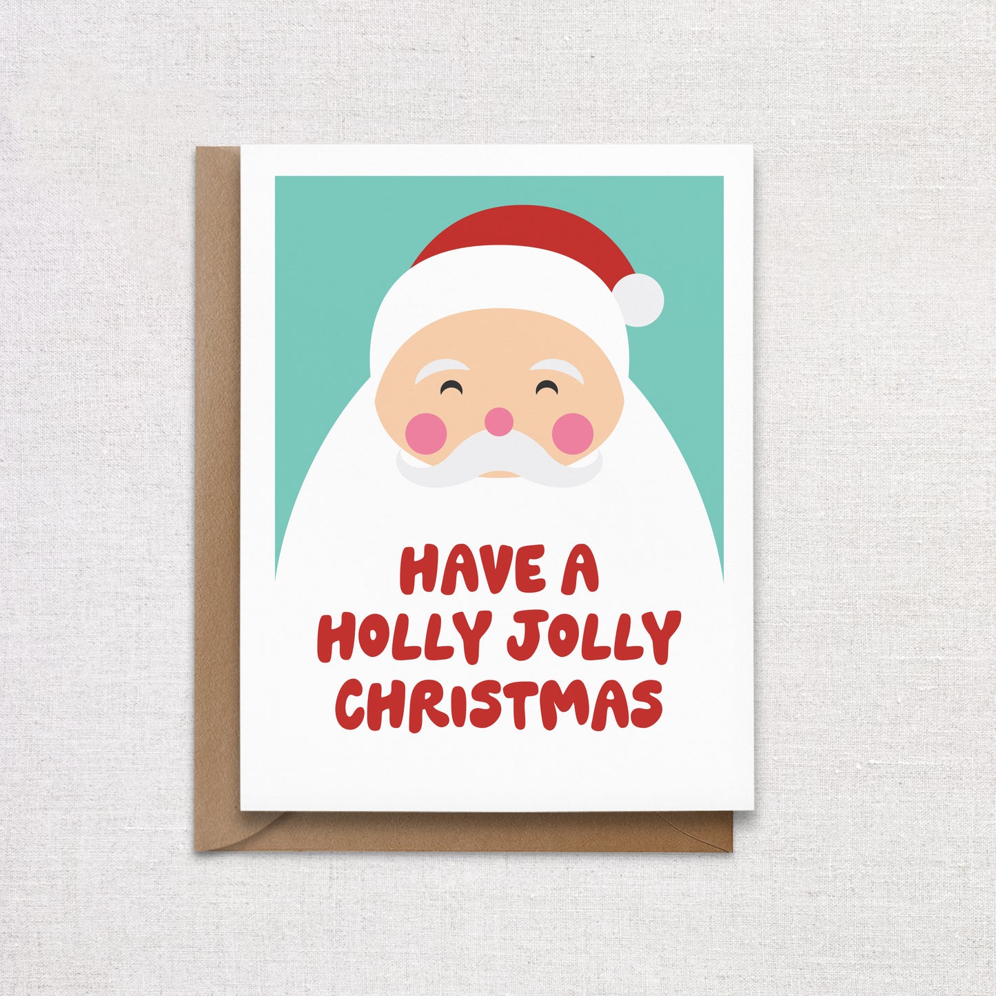 Holly Jolly Santa Holiday Card