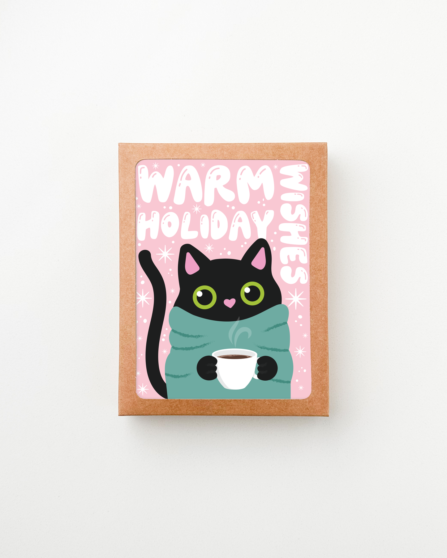Warm Wishes Cat Holiday Card