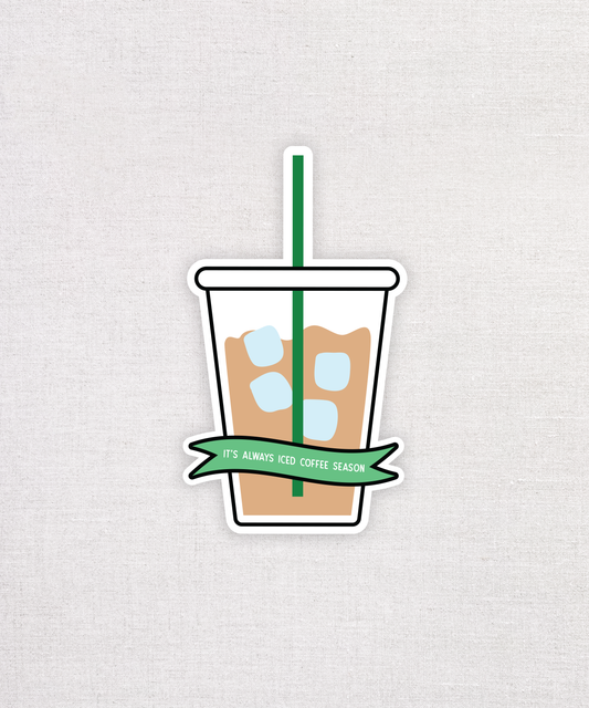 Iced Coffee Season Sustainable Eco-Friendly Sticker