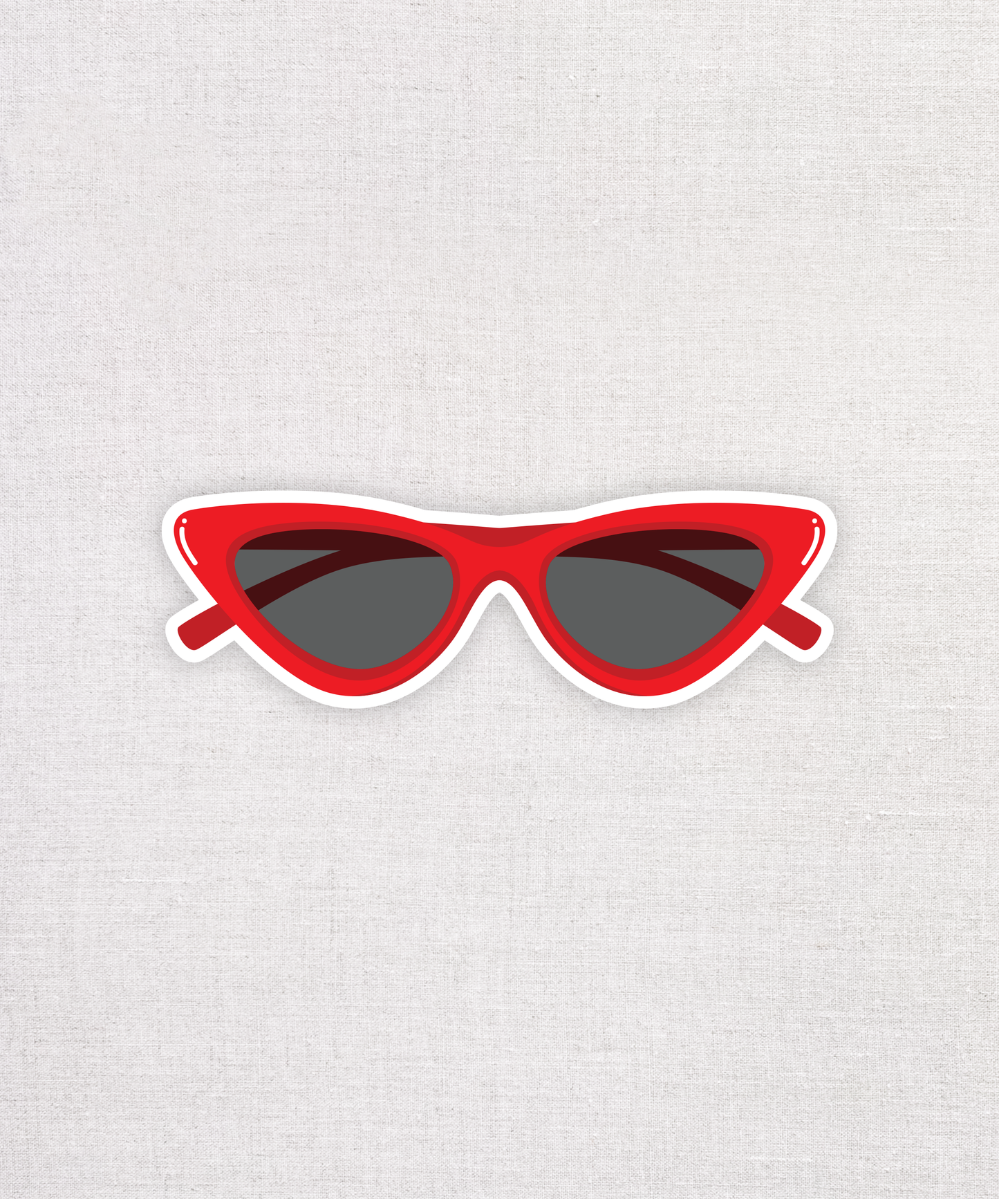 Red Cat Eye Sunglasses Eco-Friendly Sticker. Sustainable Water Bottle and Laptop Sticker.