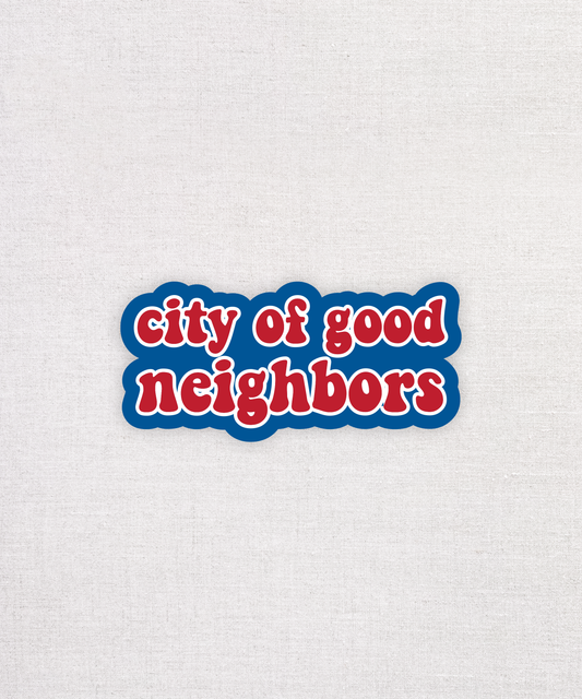 Buffalo, NY - City of Good Neighbors Eco-Friendly Sticker. Sustainable Water Bottle and Laptop Sticker.