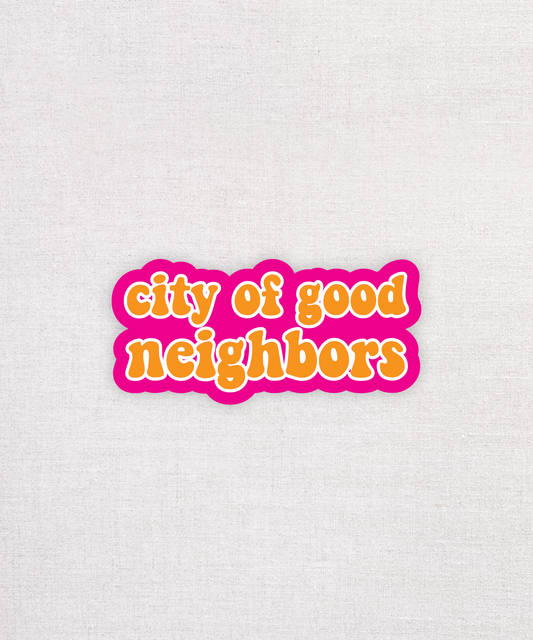 Buffalo, NY - City of Good Neighbors Eco-Friendly Sticker. Sustainable Water Bottle and Laptop Sticker.