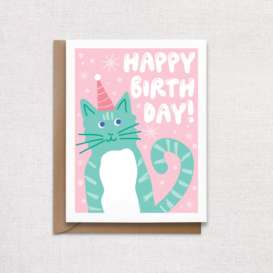 Cat Happy Birthday Greeting Card
